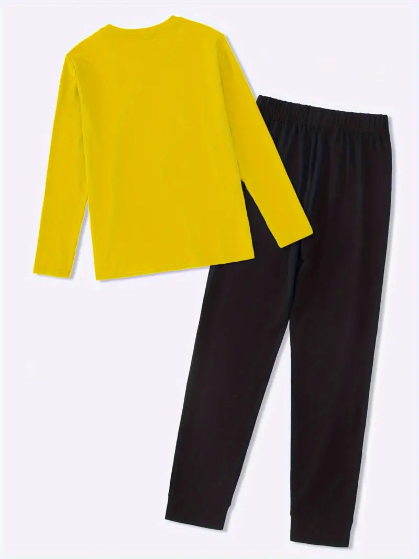 Women's Me Vs Me Print Long Sleeve Outfit - Made from Polyester Blend Knit Fabric, Round Neck Autumn/Winter Set, Includes Pants And Top, Perfect for Business And Casual Attire, an Ideal Gift Choice.