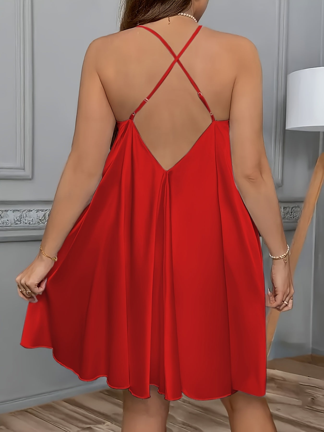 New Set of 3 Pajamas for Women, Solid Color Sexy Suspender Nightgown and Home Clothes Can Be Worn Outside