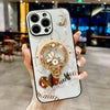 Magntic Luxury Bling Crystal Artificial Diamond Camera Suction Phone Case With Holder For iPhone 16 Promax/ 15 Pro max/14 Pro max/13 Promax Shockproof Protective Bumper Cover