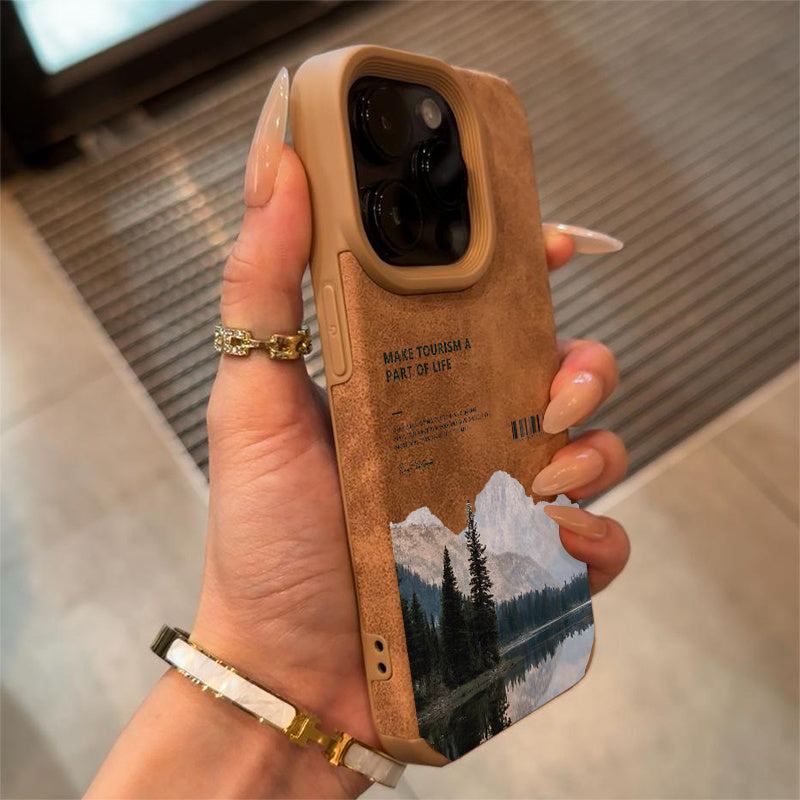A Stunning Phone Cover with a Mountain Motif, Highlighting a Peaceful Lake. Perfect for Lovers of Nature And a Considerate Present for Anyone Who Values Calmness. This Silicone Case Fits Iphone Models 16, 15, 14, 13, 12, And