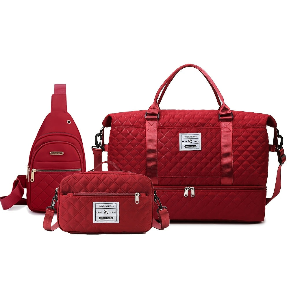 Large Capacity Multifunctional Travel Bag Set - Daily Travel Vacation Business Trip Clothes Toiletries Storage Bag, New Simple Fitness Bag