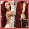 Easter Special Offer 180 Density 5x5 Red Brown Dark Wavy Front Wig 5x5 Glueless HD Lace Front Wig Colorful Curly Lace Closure Front Human Hair Wig