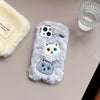 Autumn And Winter Plush Embroidered Three-Dimensional Double-Headed Cat Mobile Phone Case, Suitable for Apple 16/15 Pro Max/15 Pro/15/15Plus/14 Pro Max/14 Pro/14Plus/14/13 Pro Max/13 Pro/13 /12 Pro Max/12 Pro/12/11Pro Max/11