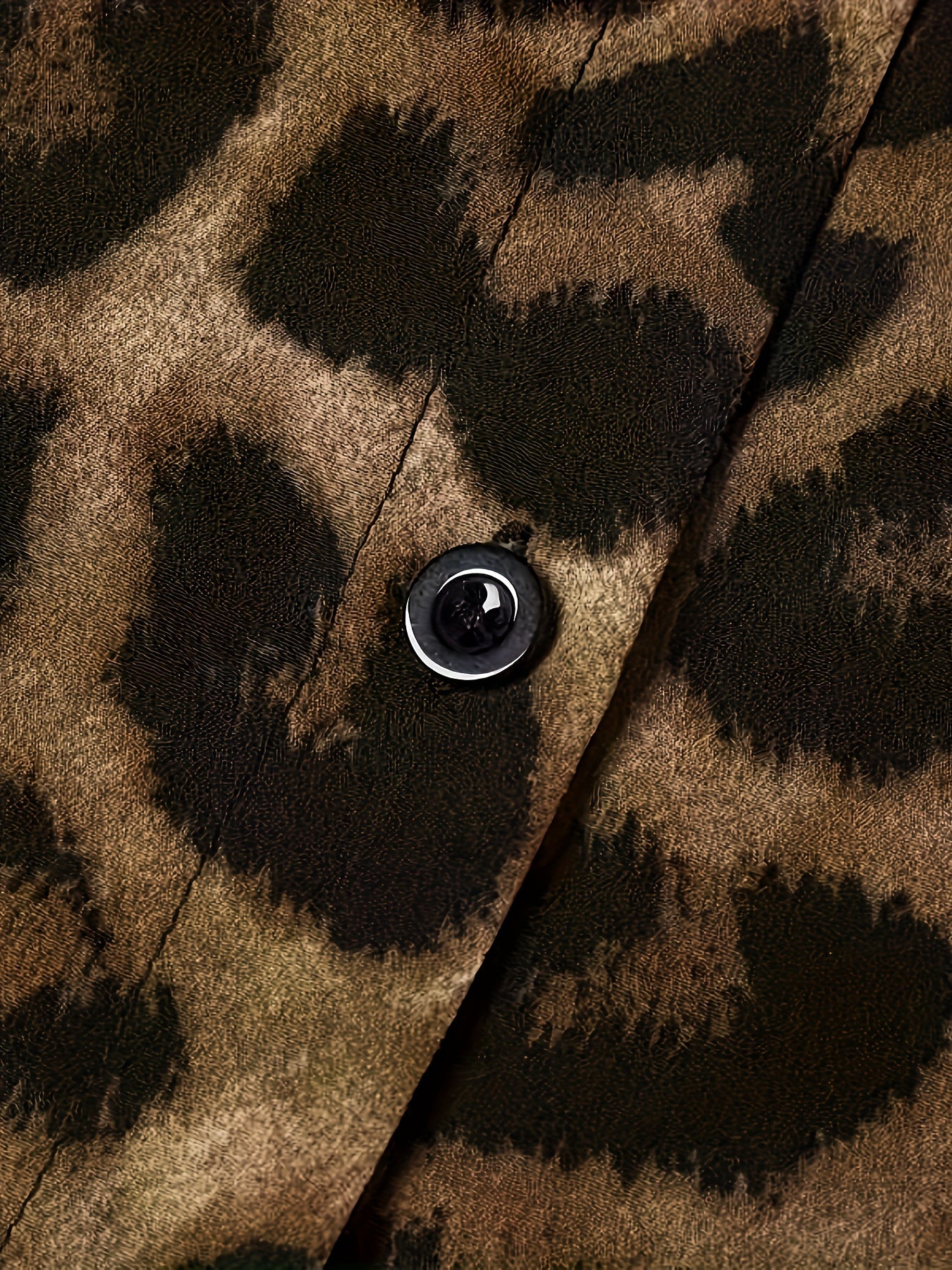 Elegant Women's Leopard Print Pantsuit Set - Spring/Fall Polyester Woven Fabric with Reversible Collar, Full-Print Design, No Detail - Stylish and Comfortable