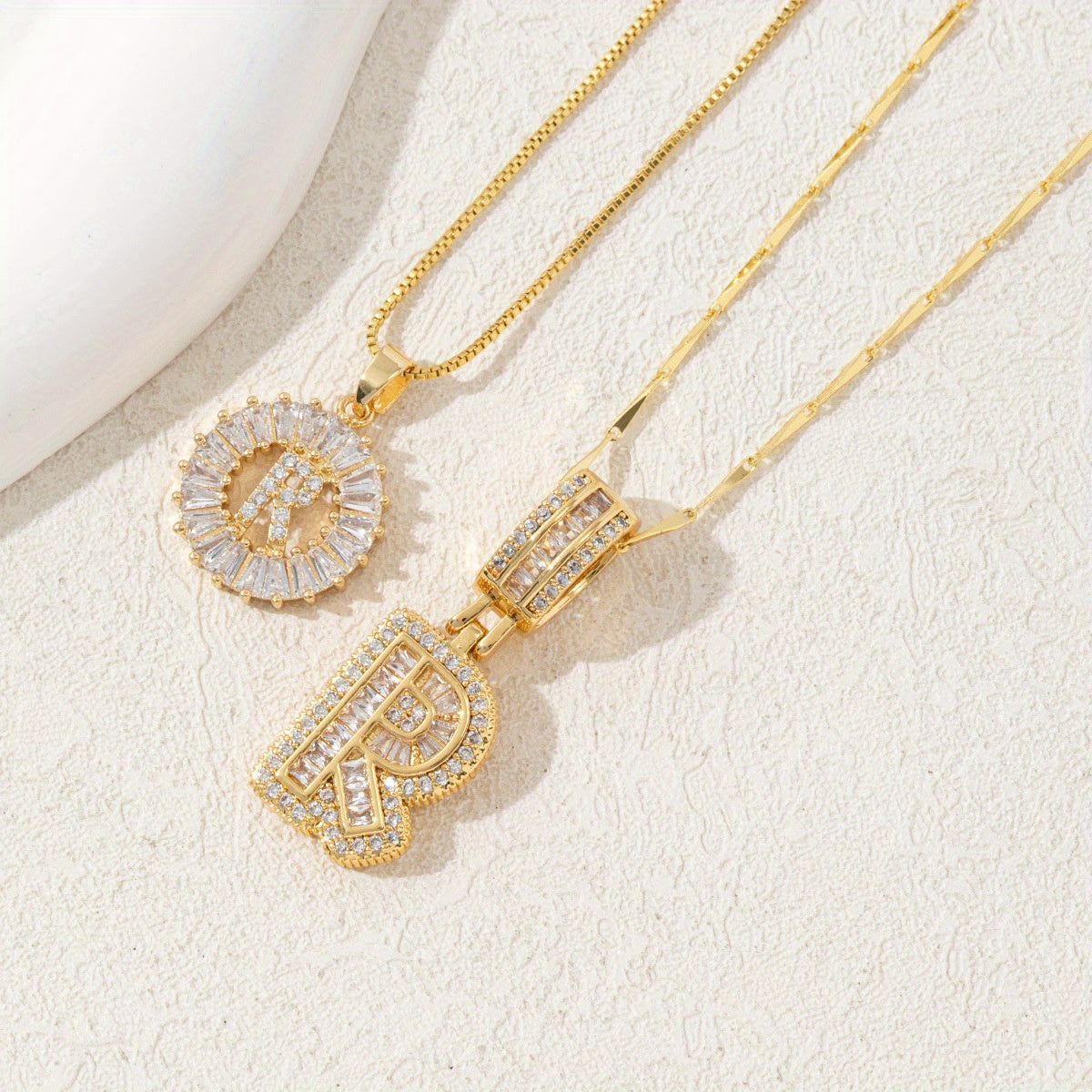 2 Packages of Initial Pendant Necklace, Letter Necklace with Adjustable 17 "-19" Chain, Valentine'S Day Gift, Suitable for Ladies And Girls
