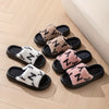 Women'S Casual Letter Print All-Season Slippers, Thick Sole Fabric Upper & Inner, EVA Sole, Lightweight Slip-on Home & Outdoor Slides with Random Letter Pattern