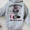 Women's Trendy Skull Print Hoodie - Casual Pullover with Kangaroo Pocket, Long Sleeve, Machine Washable Polyester
