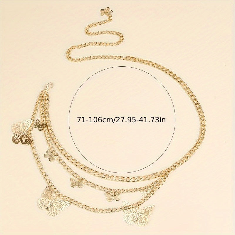 Ladies Fashion Butterfly Body Chain - Perfect for Beach Vacation & Party, Sexy Accessory Gift