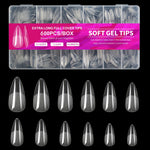 600pcs Soft Gel Nail Tips – Half Matte Clear Square Shape, Pre-Shaped Acrylic Extension Tips for Professional Manicures, Short Length Press-On Nail Art Kit