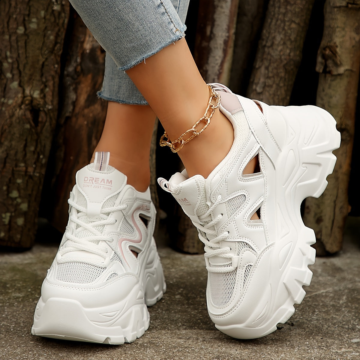 Women's Breathable Mesh Sneakers, Casual Lace Up Outdoor Shoes, Comfortable Low Top Sport Shoes
