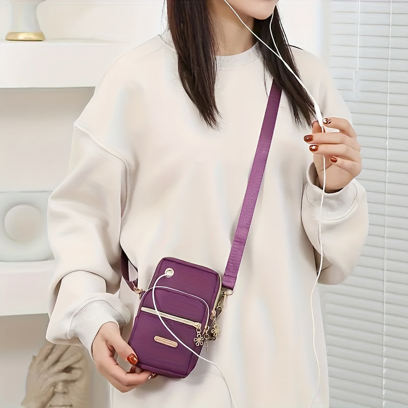 New Style Mobile Phone Bag for Women, Mini Crossbody Bag with Cell Phone Pocket, Hanging Neck Cloth Bag, Portable Wrist Coin Purse