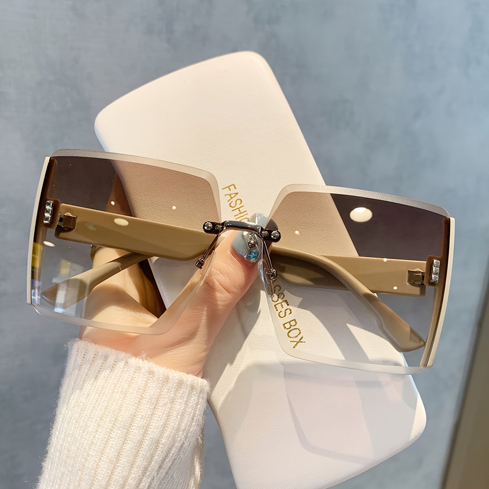 Retro Square Glasses, Popular Large Frame Glasses, Polarized Glasses For Women