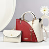 Elegant 2pcs Women's Handbag Set with Heart Tassel - Chic Colorblock Crossbody & Clutch Purse, Adjustable Strap, Magnetic Closure - Perfect Valentine's Gift