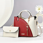 Elegant 2pcs Women's Handbag Set with Heart Tassel - Chic Colorblock Crossbody & Clutch Purse, Adjustable Strap, Magnetic Closure - Perfect Valentine's Gift