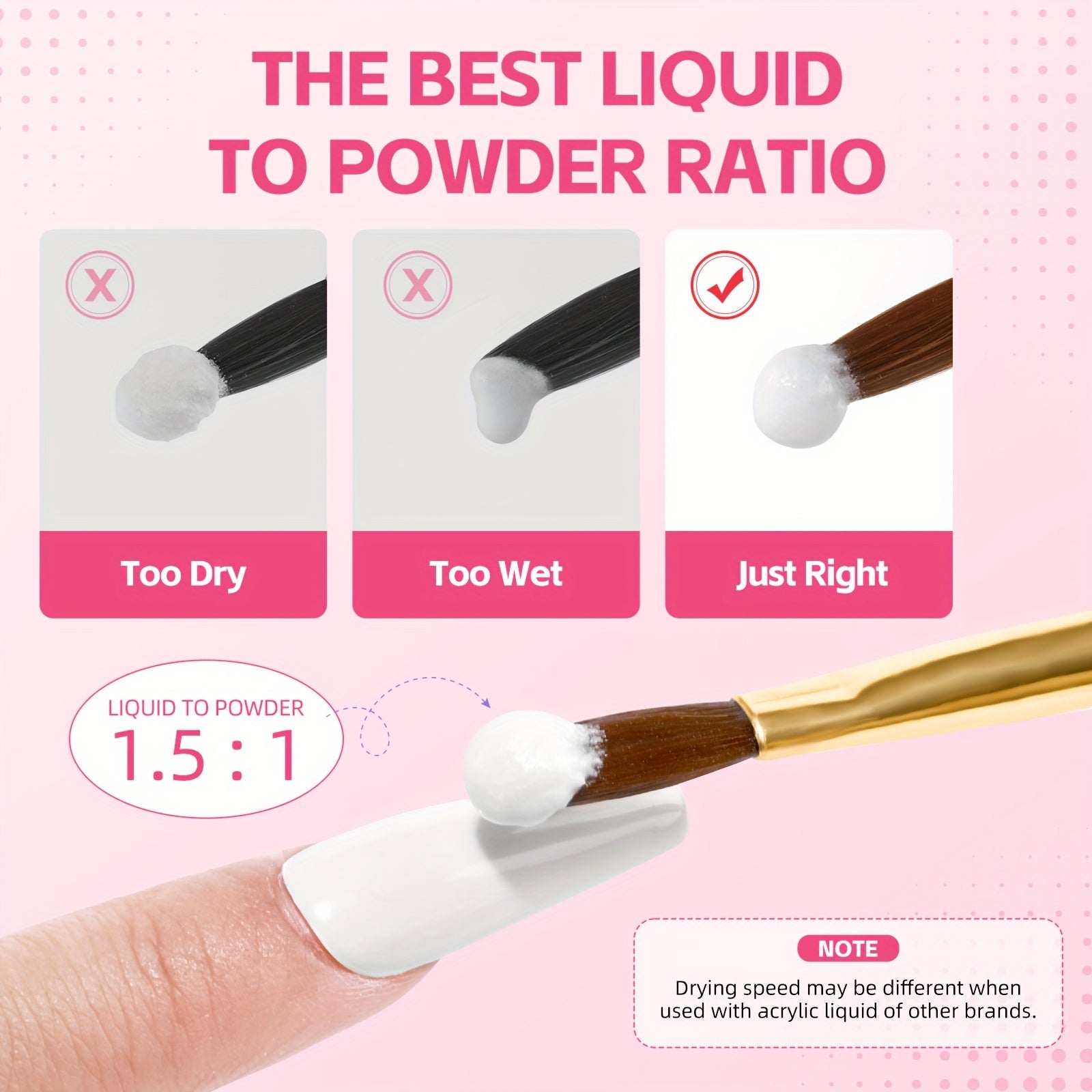 Acrylic Nail Powder Kit with Nail Lamp & Drill – 37PCS Acrylic Nail Set for Beginners & Professionals – White, Pink, Clear Powders + Tools & Decorations