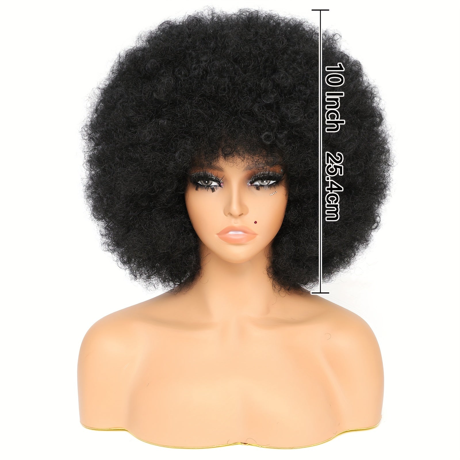10 Inch Afro Kinky Curly Wigs 70s 80s Wigs Large Bouncy And Soft Natural Looking Full Puff Wigs For Party Cosplay Daily Wear