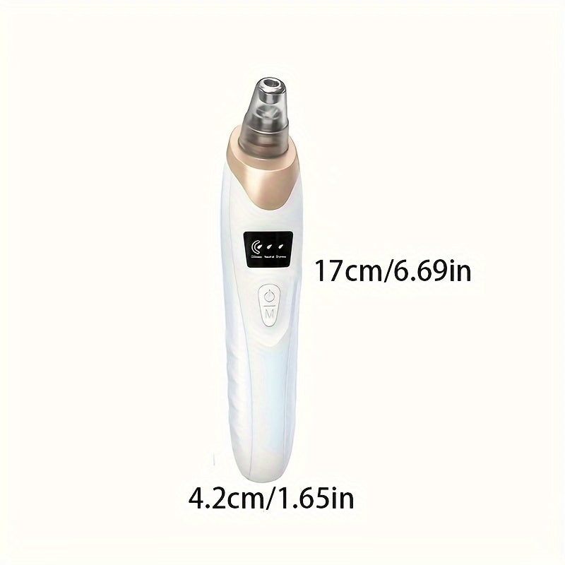 Rechargeable Blackhead & Acne Remover - Fragrance-Free Facial Skin Care Tool with Deep Pore Cleaning, 400mAh Lithium Battery for Wrinkle Reduction & Aging Resistance