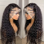 24/32 Inch Curly Wave Lace Front Wig for Women - 13x4 Glueless Deep Part Synthetic Heat Resistant Fiber Wig with, 180% Density Loose Wavy Hairpiece for Halloween Christmas Daily Party Use, Party Hairpiece | Wig | Easy Wear Wi