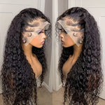 24/32 Inch Curly Wave Lace Front Wig for Women - 13x4 Glueless Deep Part Synthetic Heat Resistant Fiber Wig with, 180% Density Loose Wavy Hairpiece for Halloween Christmas Daily Party Use, Party Hairpiece | Wig | Easy Wear Wi
