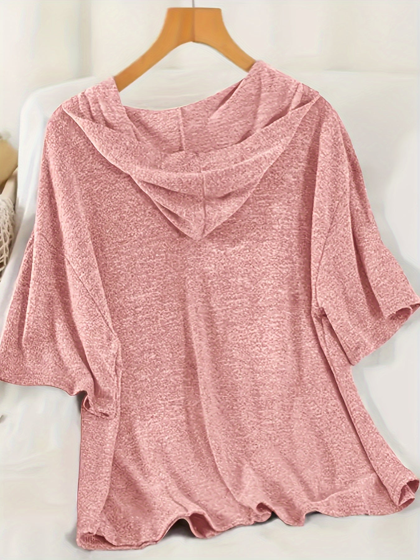 Spring/Summer Women'S Casual Set: Short-Sleeved Hoodie Top with Ribbed Hem And Elasticated Shorts