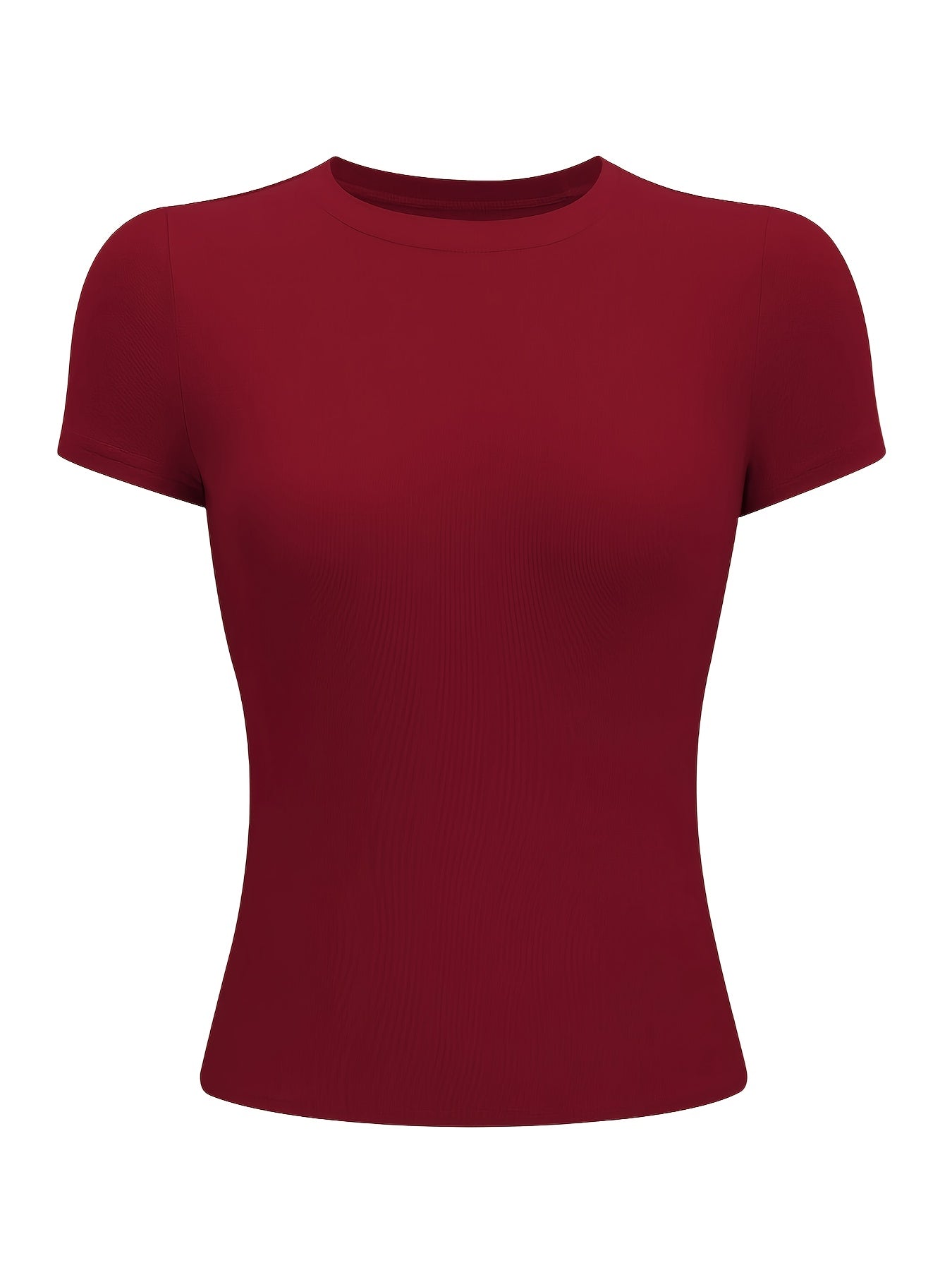 Women's Slim Fit Stretchy T-Shirt - Black, Short Sleeve, Summer Casual Top, Comfortable & Breathable, Perfect for Casual Attire, Casual Attire Tee | Sleek Casual Style | Polyester Spandex Blend