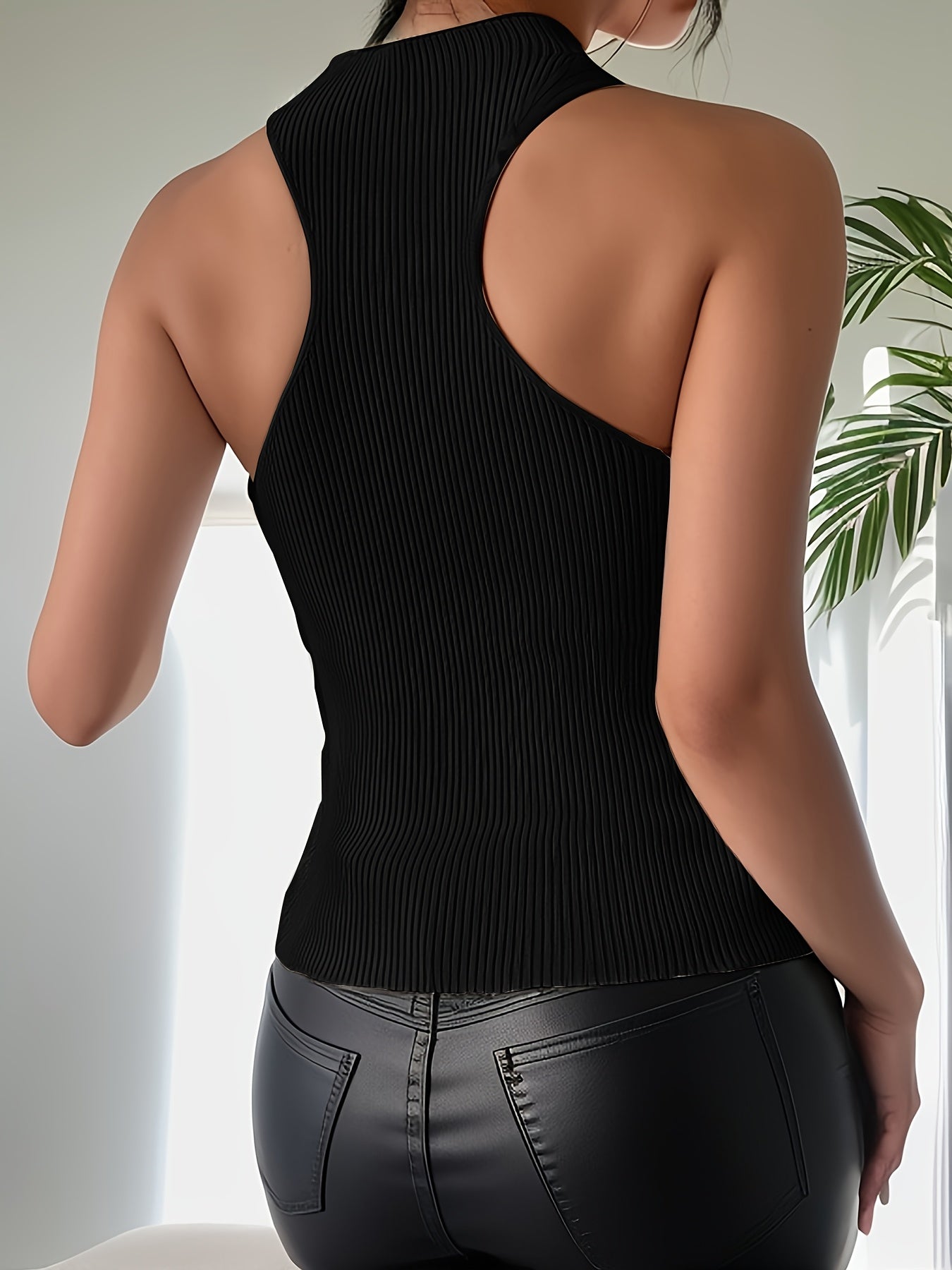 Elegant Directional Women'S Off-Shoulder Halter Knit Sweater Top