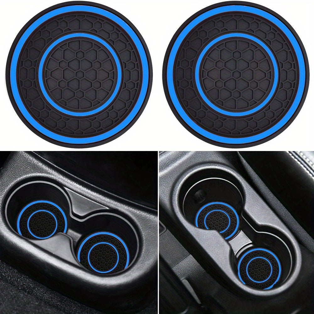Advanced Silicone Vehicle-Mounted Cup Holder Coaster-Non-Slip, Dustproof, Easy to Clean-Suitable for Most Car Models, Red and Black Design