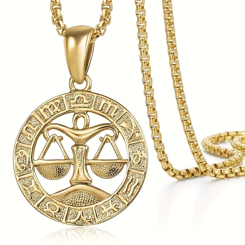 Women'S Men'S Pendant Necklaces 12 Horoscope Zodiac Sign Golden Aries Cancer Scorpio Aquarius Taurus Leo Gemini Virgo Libra Sagittarius Capricorn Pisces 12 Constellations Jewelry Gifts Perfect Birthday Christmas Valentine'S D