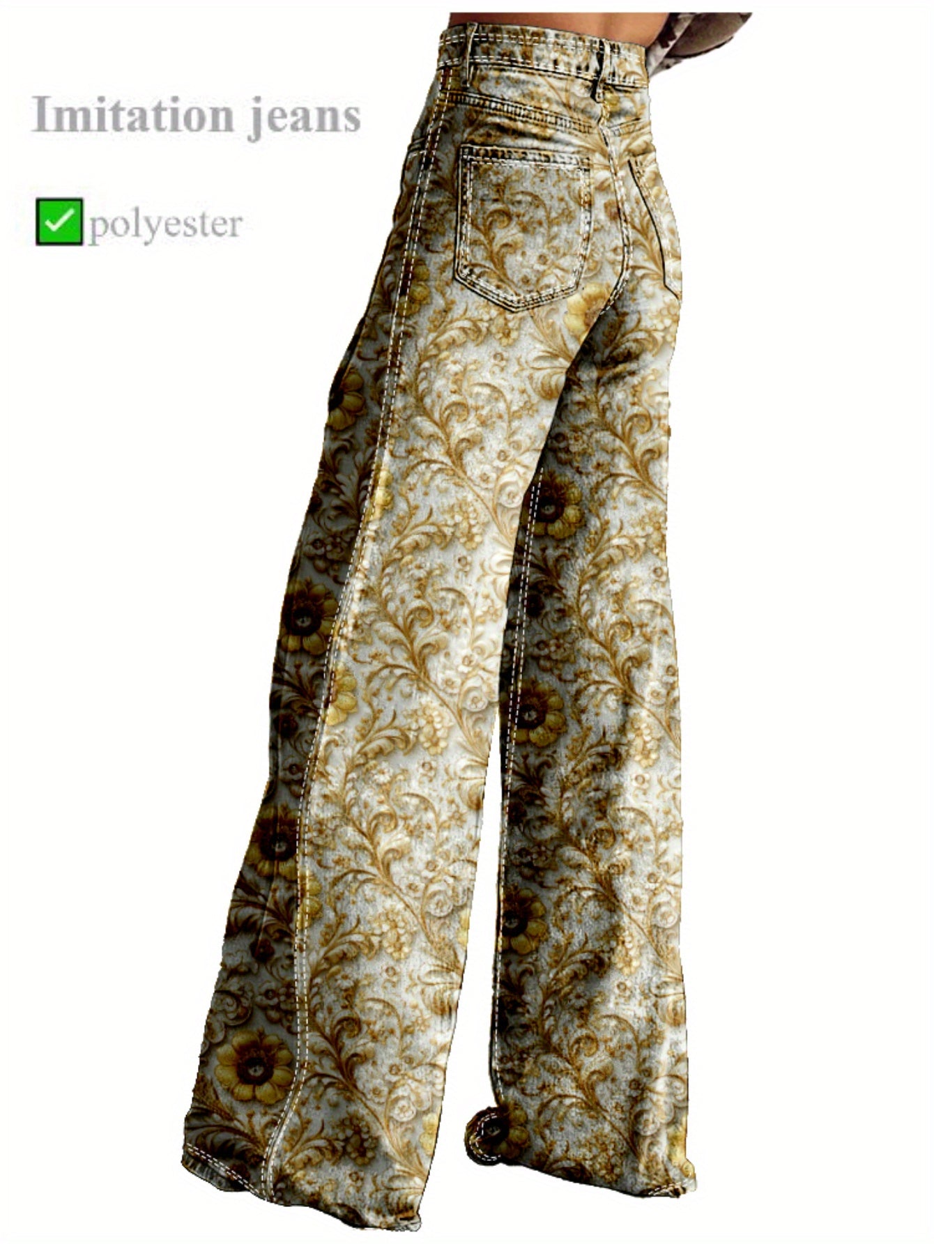 Y2K Women'S Pants Wide Leg Versatile Flared High Waisted Baggy Pants Abstract Geometry Element 3D Printed A Line Hanging Feel Casual Comfortable Loose Floor Length Pants Spring Autumn Polyester Hip Hop
