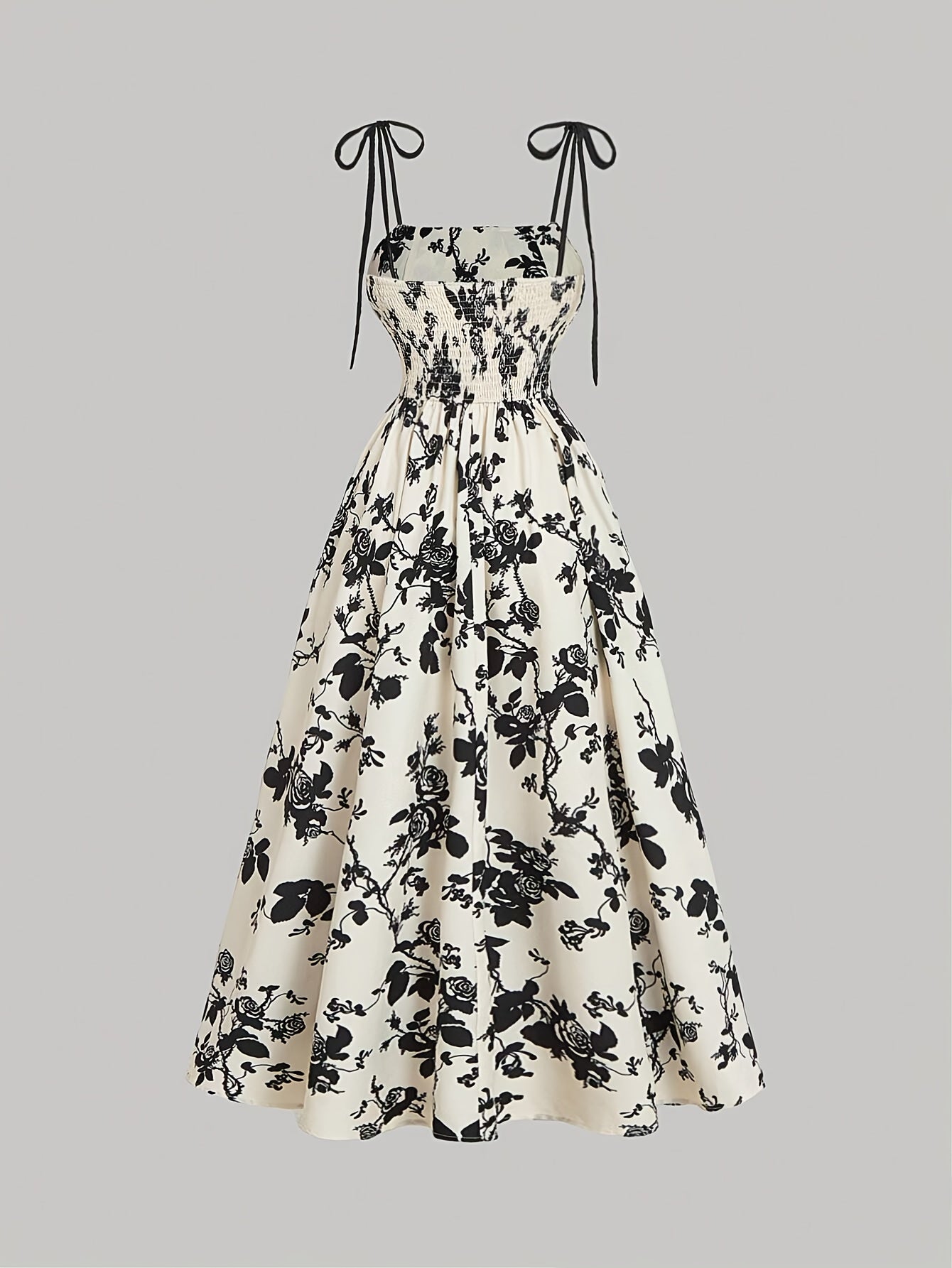 Elegant Floral Print Halter Dress with Ruffle Detail - Sleeveless, All-Season, Adult Women'S Fashion, Sleeveless Dress | Floral Print Dress | Ruffle Detail Dress