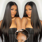 20 Inch Glueless Straight Human Hair Wig - 4x4 HD Lace Front Closure, Pre-Plucked and Pre-Cut, 180% Density, Ready to Wear, Natural Black, Soft and Silky Texture, Breathable Cap, Heat Resistant, Tangle-Free, Suitable for Dail