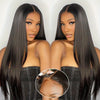 20 Inch Glueless Straight Human Hair Wig - 4x4 HD Lace Front Closure, Pre-Plucked and Pre-Cut, 180% Density, Ready to Wear, Natural Black, Soft and Silky Texture, Breathable Cap, Heat Resistant, Tangle-Free, Suitable for Dail