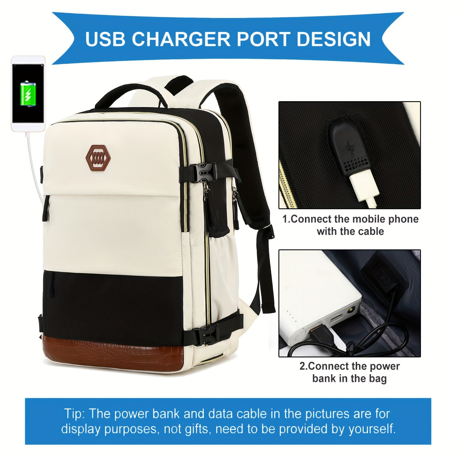 Airline-Approved Waterproof Laptop Backpack - Travel College Computer Bag with Shoe Compartment - Suitable for Both Women and Men