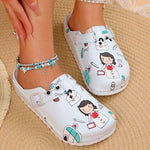 Women's Cute Cartoon EVA Clogs, Non-Slip Breathable Lightweight Footwear, Versatile Garden & Beach Casual Shoes