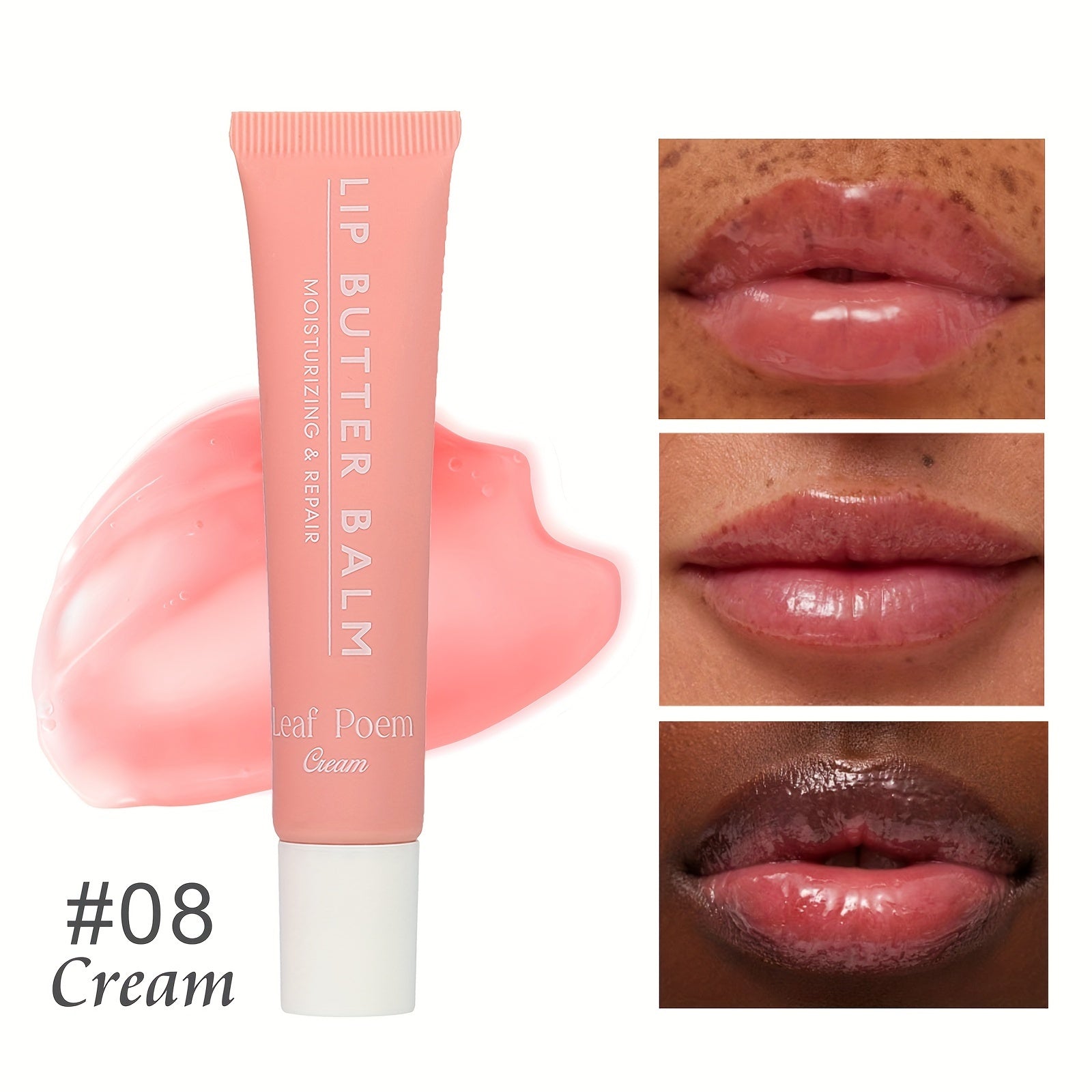 Hydrating Shimmer Lip Balm – Berry Tinted Lip Repair with Moisturizing Plant-Based Squalane, Glitter Finish, Anti-Dryness for All Skin Types