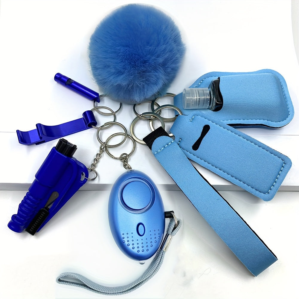 9pcs Ultimate Safety Keychain Set - Keychains with Personal Alarm, Self-Defense Security Accessories, and Stylish Design for Women's Daily Protection and Peace of Mind