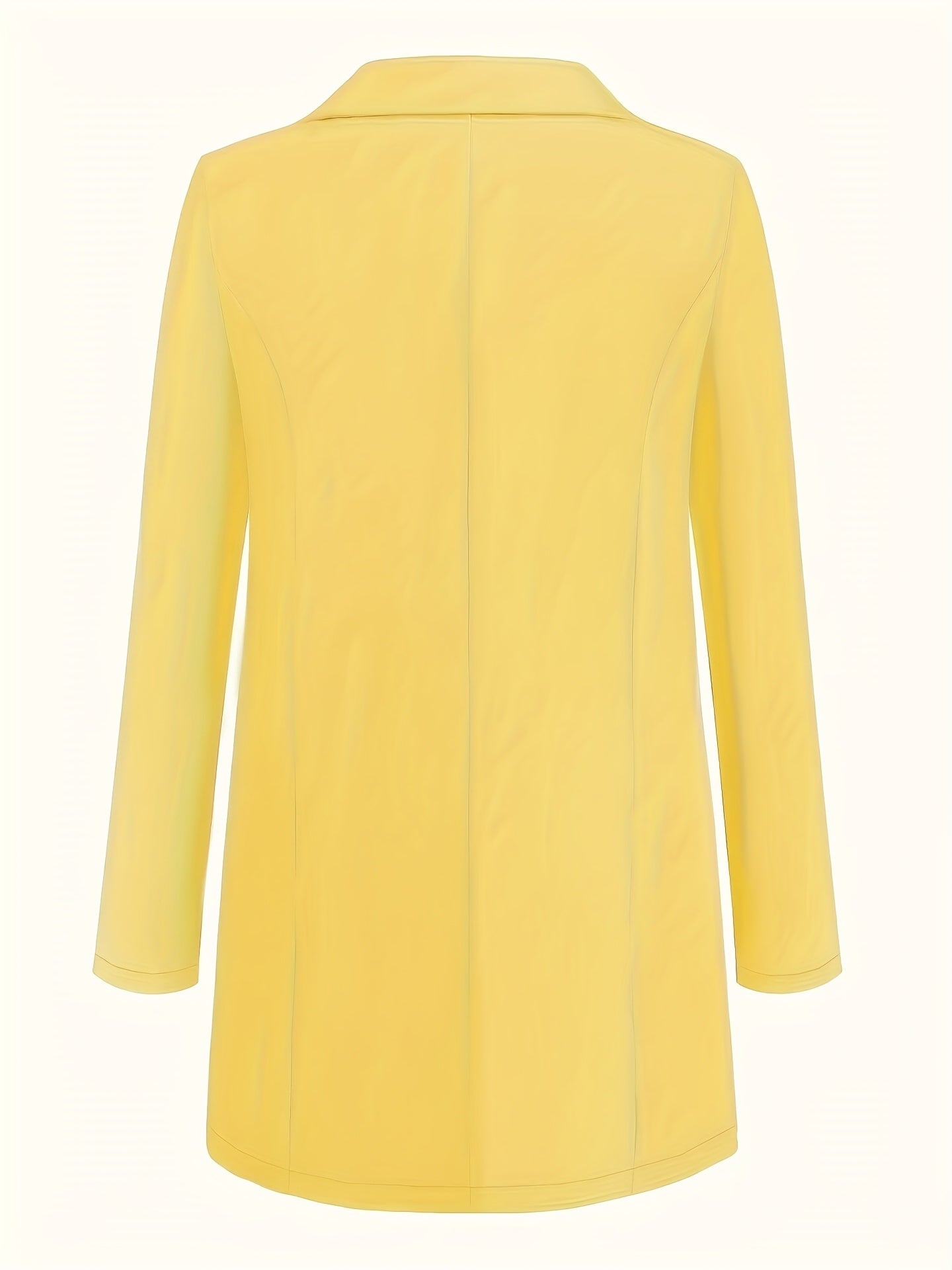 2pcs Stylish Solid Color Blazer & Top Set for Women - Casual Long Sleeve Buttonless Placket with Pockets, Polyester, H-Line, Spring/Summer/Fall, Casual Attire|Modern Casualwear|Polyester Jacket