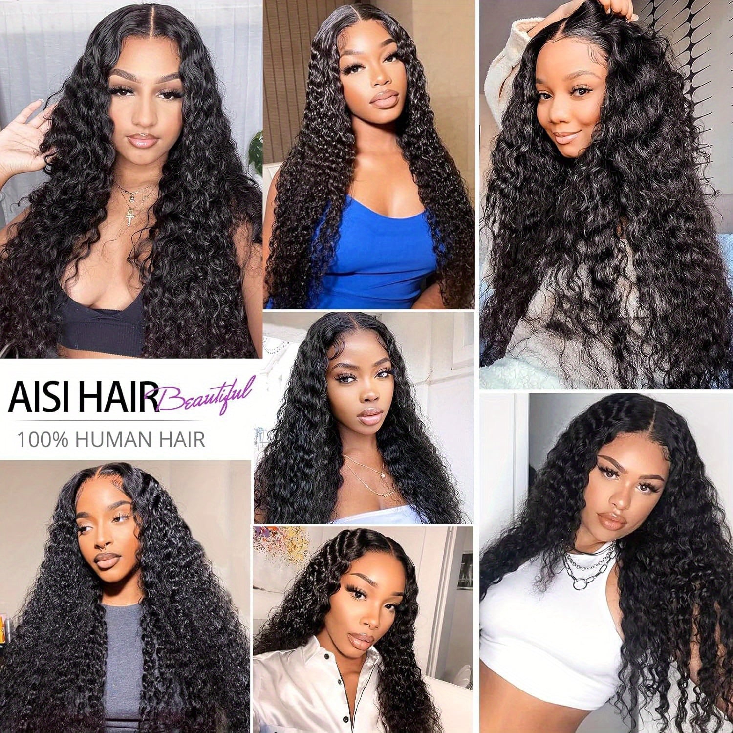 Deep Wave Lace Front Wigs Human Hair 180% Density 4X4 Transparent Lace Closure Wigs for Women Wet and Wavy Lace Frontal Wigs Glueless Wigs Pre Plucked with Baby Hair Natural Color (18 Inch)