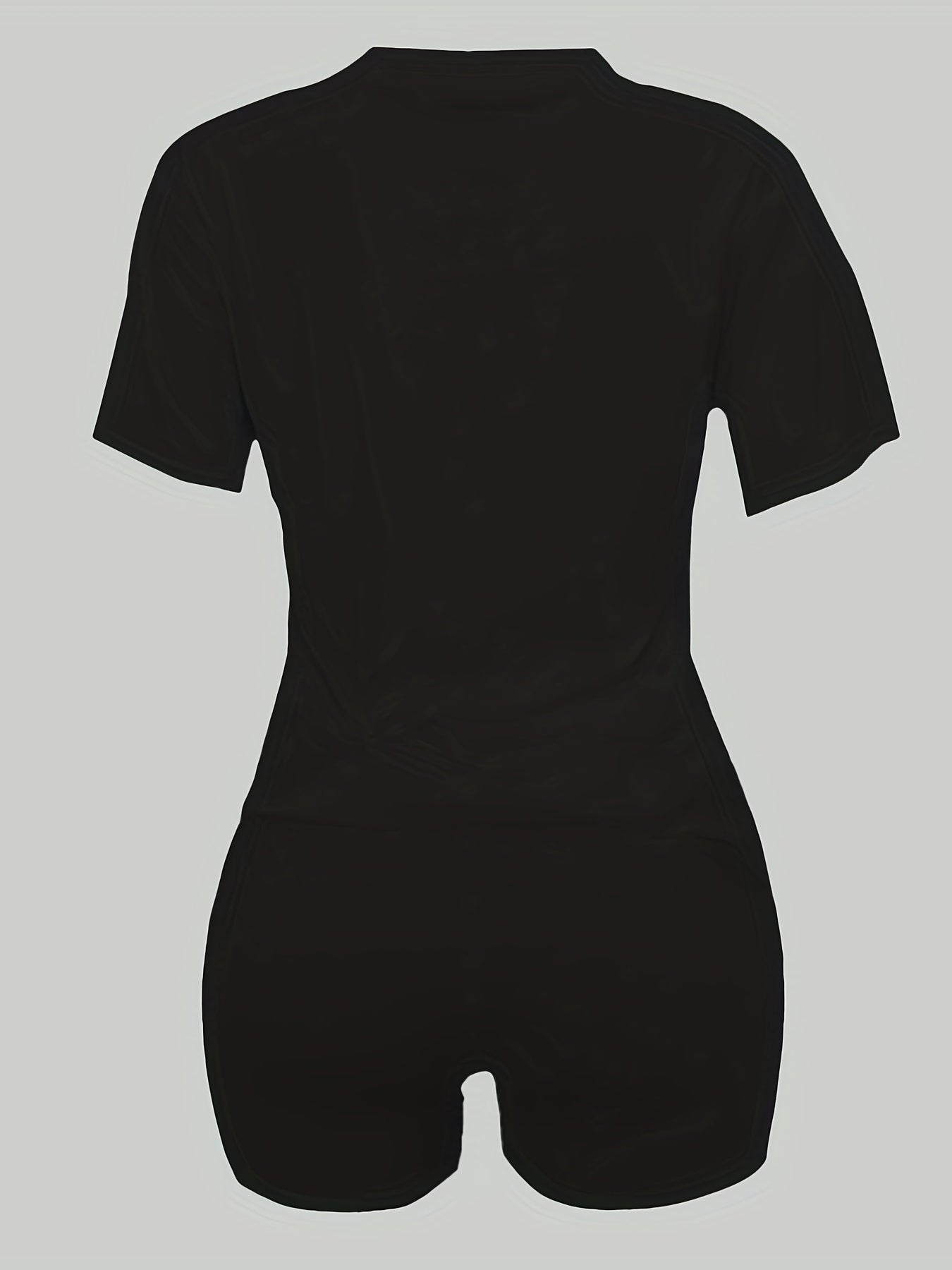 Letter Print Matching Two-piece Set, Casual Short Sleeve T-shirt & Biker Shorts Outfits, Women's Clothing