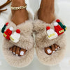 Christmas Hat Decoration Women's Slippers