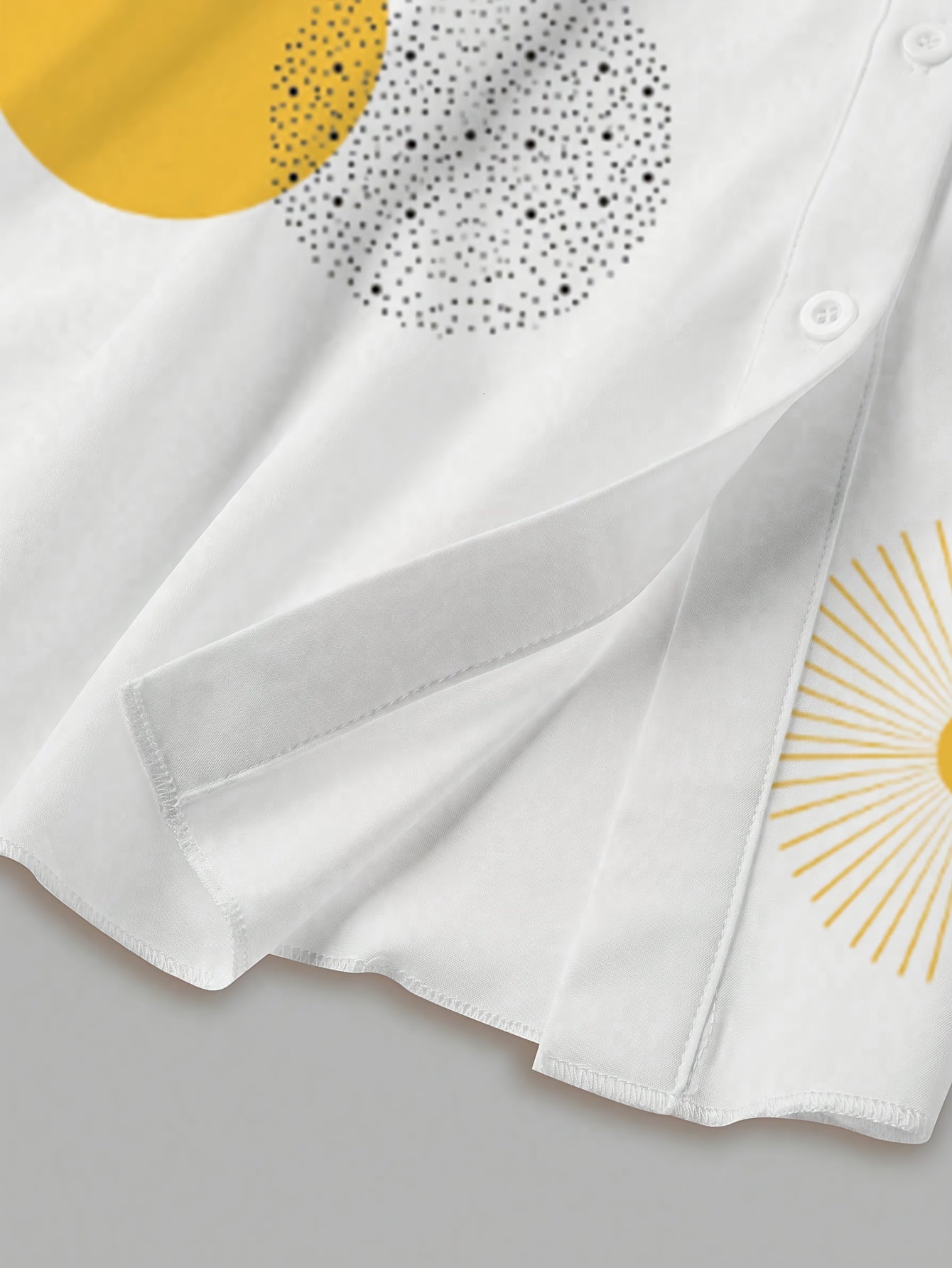 Casual Machine Washable A-Line Dress - Chic Geometric Print with Button Front and Collar - Perfect for All Seasons