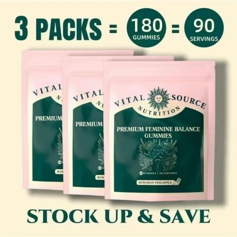 ArtisanOve Vital Source Nutrition - Premium Feminine Balance Gummies with Hawaiian Pineapple & Ginger Extract, 60 Count (30 Servings), Soft Candy for Women’s Health & Wellness