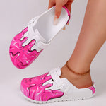 Women's Trendy Tie-Dye & Graffiti Print Clogs - Breathable, Non-Slip EVA Summer Sandals for Beach & Garden