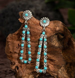 Lady Literature Retro Turquoise Long Triangle Earrings