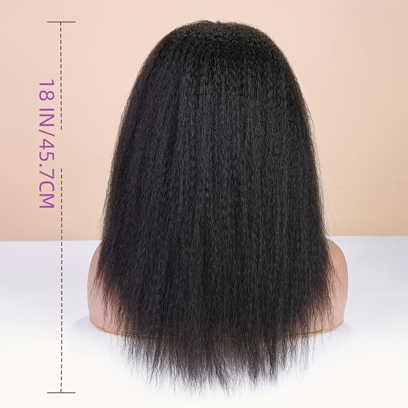 CLYDANX 200% Density Yaki Straight Glueless Lace Front Wig for - Pre-Plucked Ready-to-Wear Human Hair Wig with 13x4 Lace, No Glue Needed, Beginner-Friendly Natural Look