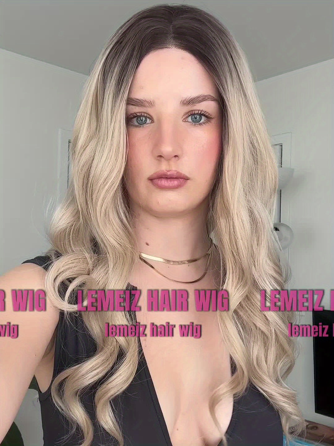 22" Long Light Blonde to Brown Ombre Body Wave Synthetic Lace Front Wig - Effortless Beachy Waves, Secure Fit, 130% Density, 13x4 Lace Area, Low Maintenance for Casual Attire, Versatile Wig Styling | Natural Look Wig | Synthe