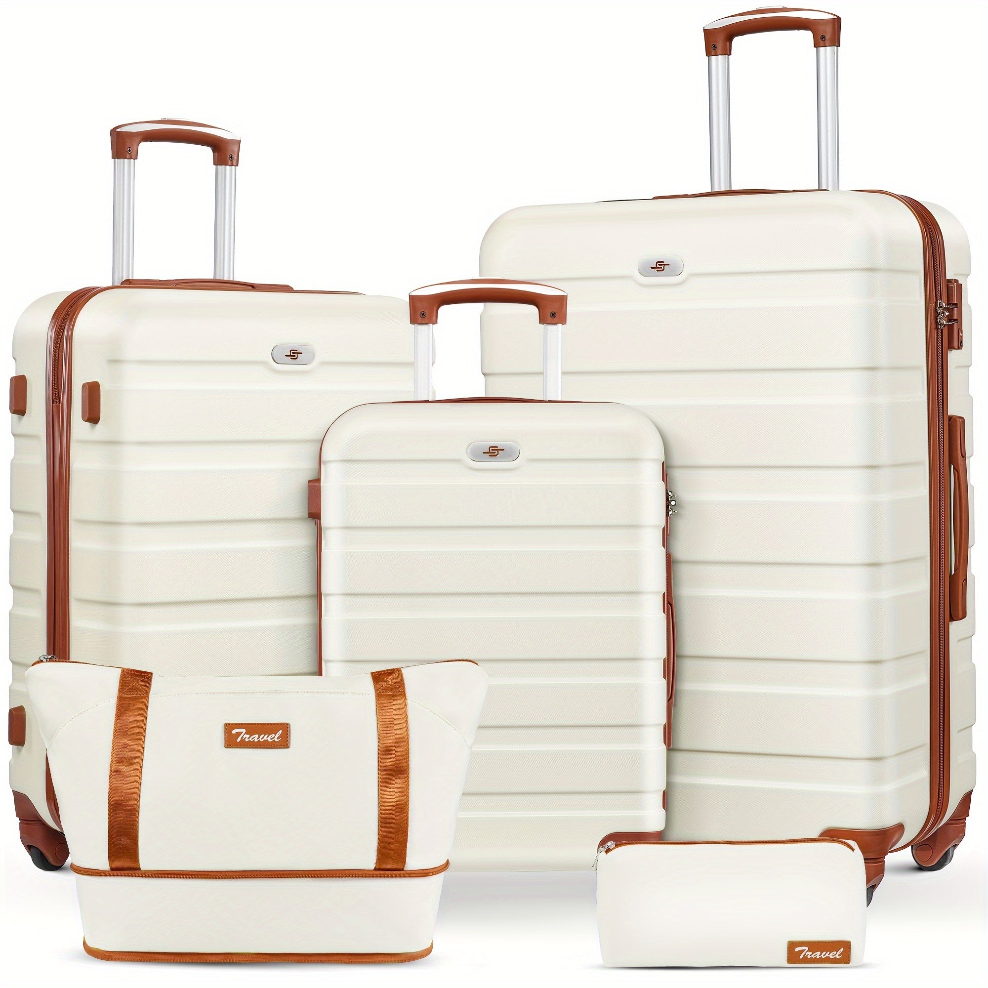 Luggage Suitcase Sets with Expandable Duffle Bags and Cosmetic Case Travel Set, Hardshell Lightweight Carry on and Checked Luggage with Spinner Wheels and TSA Lock