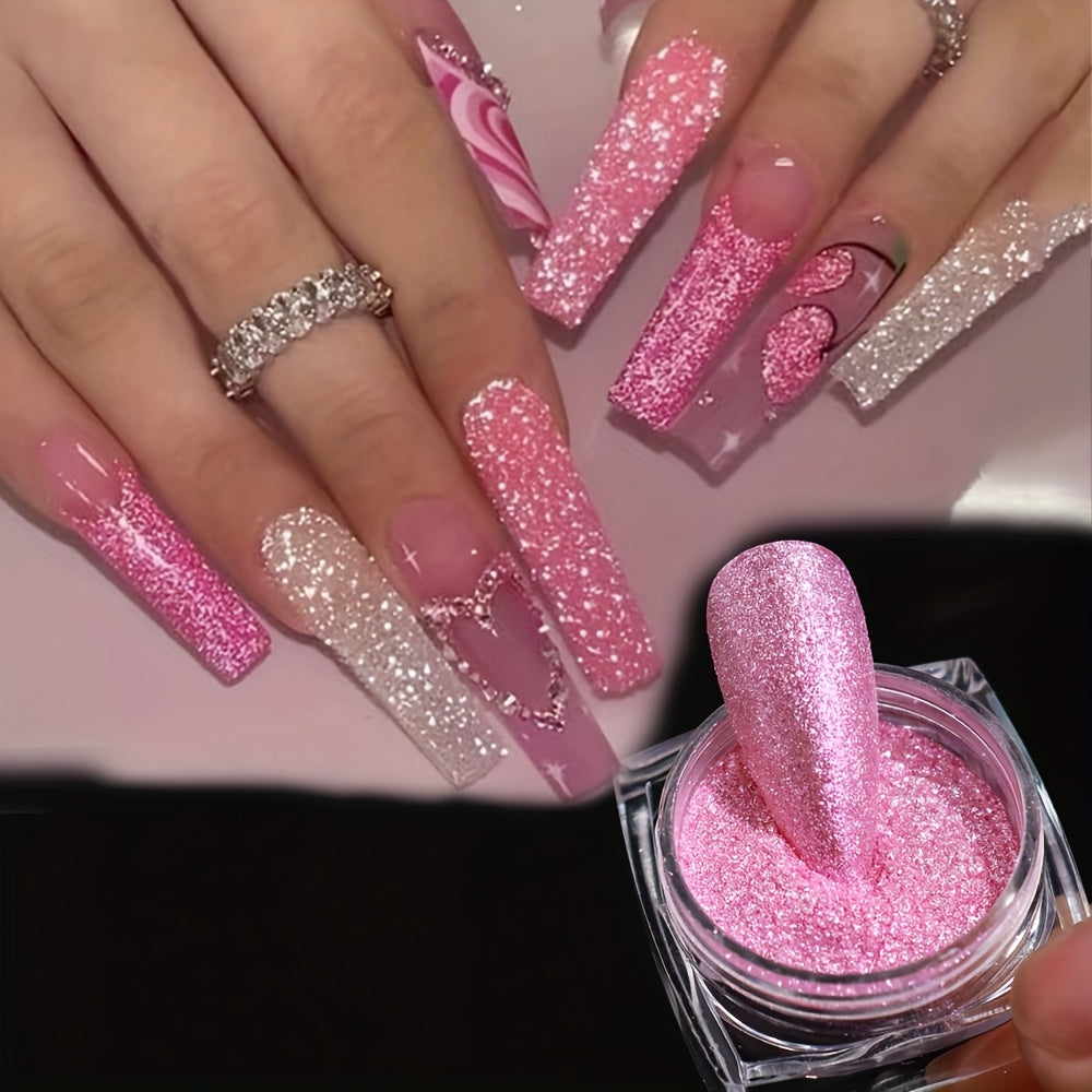 6pcs Star Glitter Powder Set Holographic Summer Pink Purple Blue Green Sugar Dipping Pigment Mermaid Iridescent Nail Sequins Dust Decoration Nails Supplies