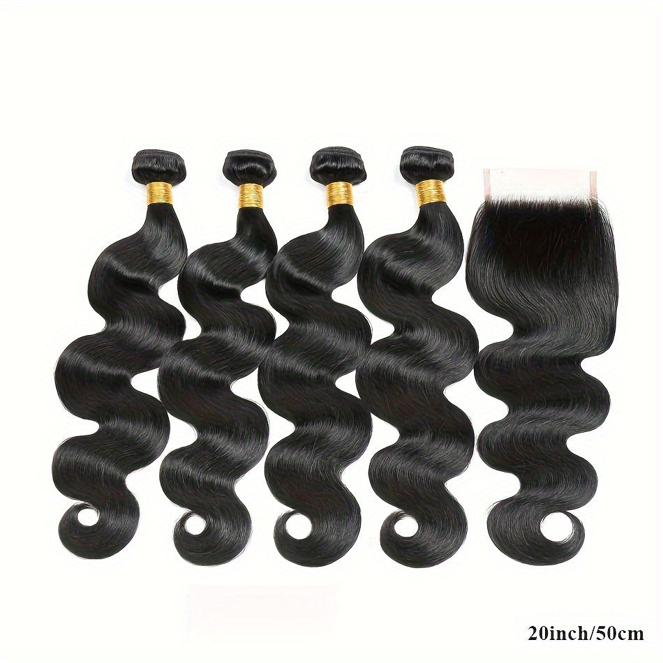 4 Body Wave Bundles with 4x4 Closure Free Part Brazilian Human Hair extension With Closure Virgin Hair 100% Unprocessed Human Hair