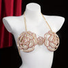 Luxurious Vintage Rose Rhinestone Choker Necklace for Women - Sparkling Alloy Statement Piece, Perfect for Valentine’s Day Gift, Parties, and Nightclubs, Charm Necklace